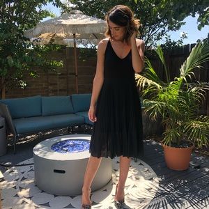 Black pleated dress